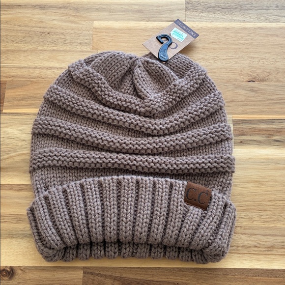 CC Boutique Accessories - NWT CC Taupe Knitted Beanie